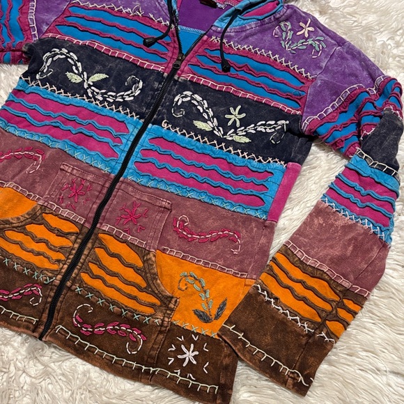 Colorful Patchwork Hoodie - Picture 3 of 7